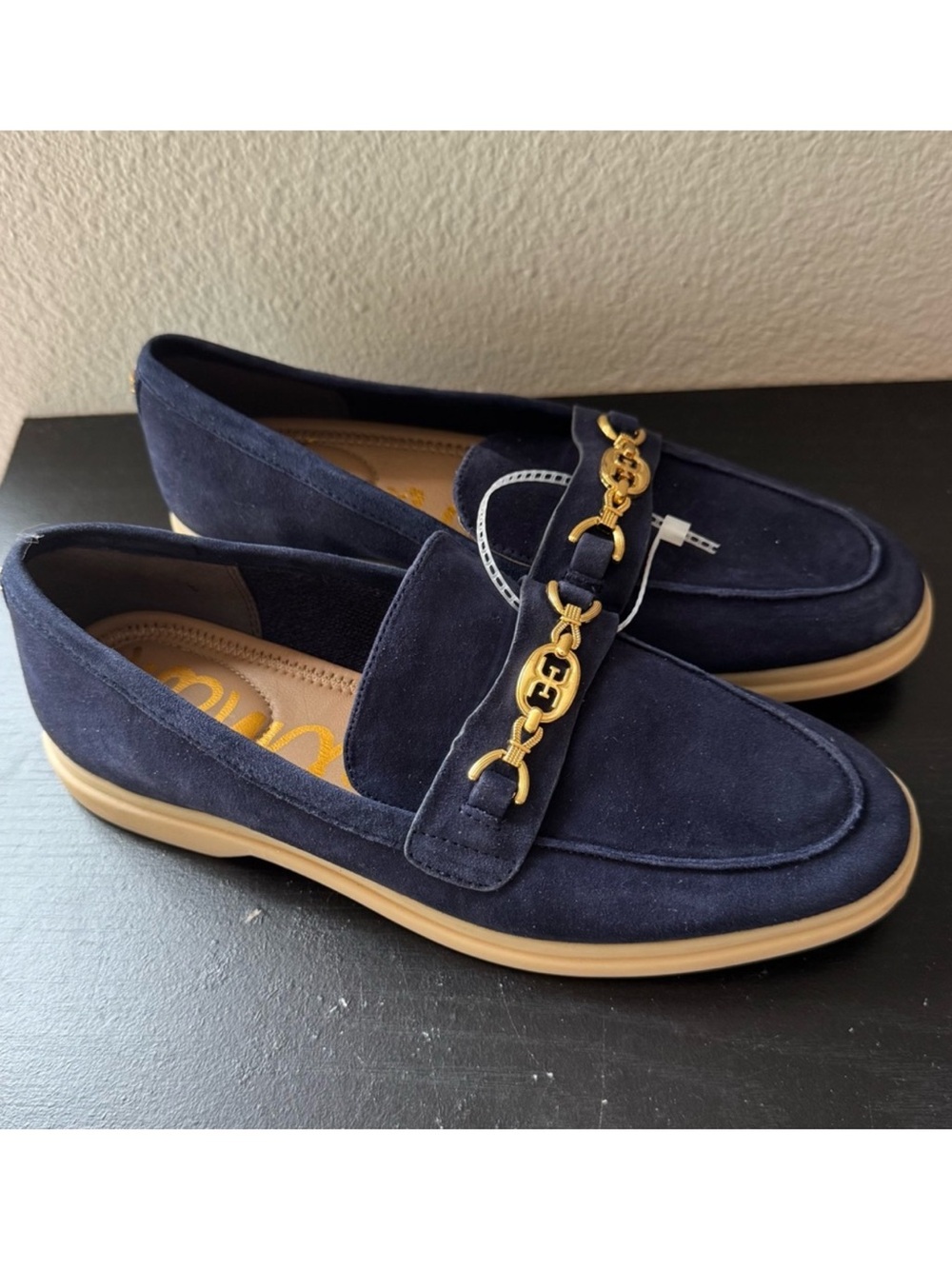 NWT Sam Edelman Kyana Navy Blue Suede Bit Loafers Size 6 - Picture 6 of 12